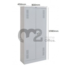 Armário de Aço RAA402/45 - 2 Portas - 1980x900x450mm RCH - 04 Prateleiras Reguláveis